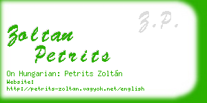 zoltan petrits business card