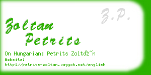 zoltan petrits business card